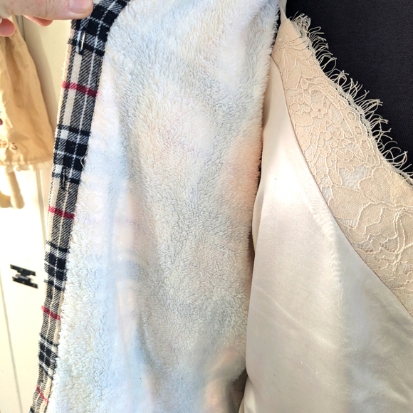 Oversized Boyfriend flannel "shacket" fleece lined XL - Picture 3 of 10